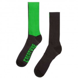 Creature Fifty Fifty Crew Socks - Black/Green