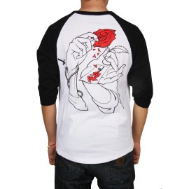 Jacker Holy Roses Raglan T-shirt, blanc